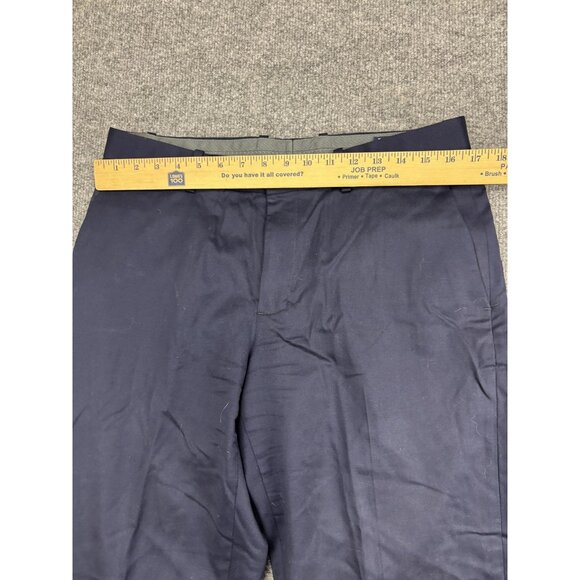 The Tie Bar Pants Mens 32x32 Navy Athletic Fit Wool Blend Dress Slacks Stretch - Picture 3 of 7